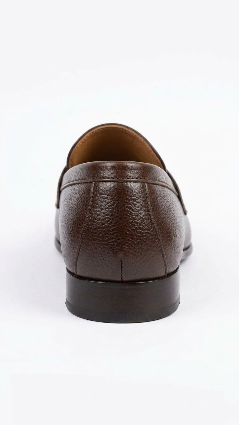 Premium Dark Brown Textured Leather Loafers – Timeless Elegance &amp; Comfort