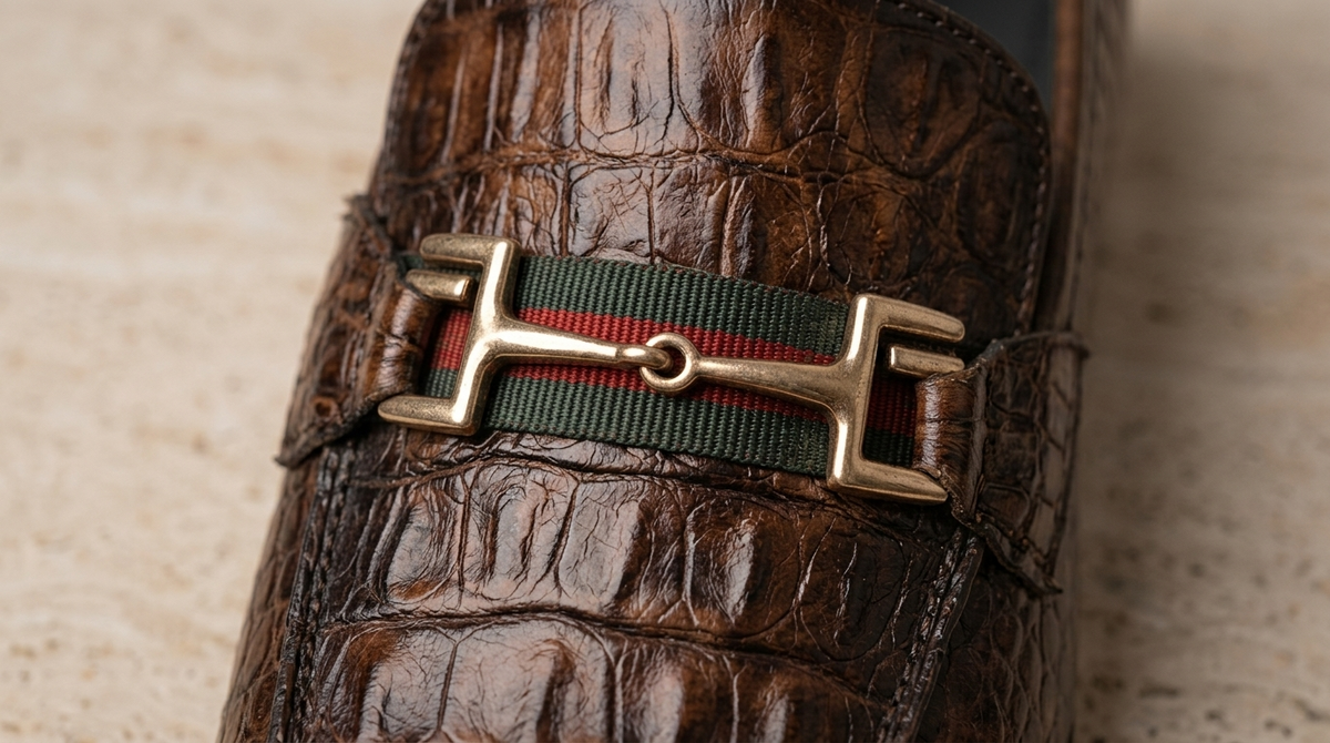 Adolf.pk Executive Crocodile Leather Loafers