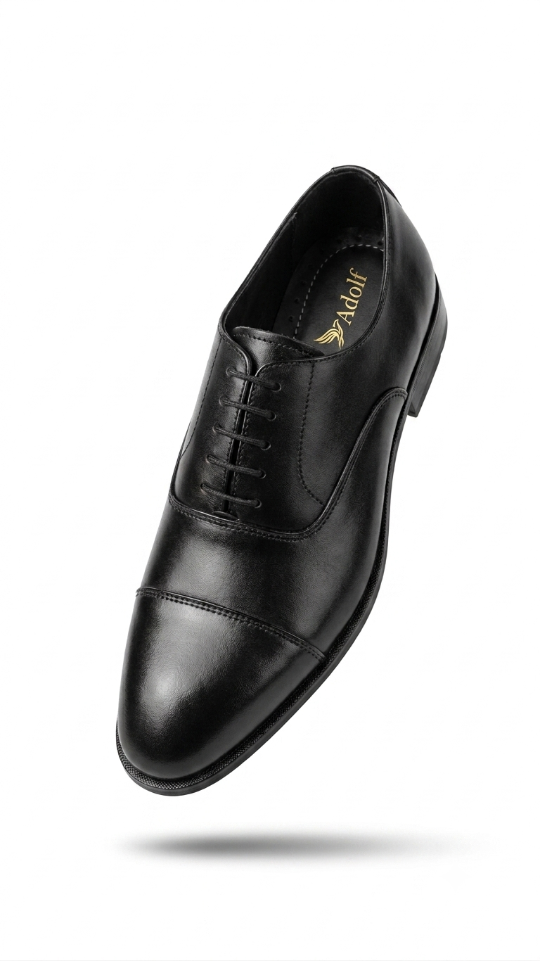Adolf.pk Black Leather Oxford Shoes