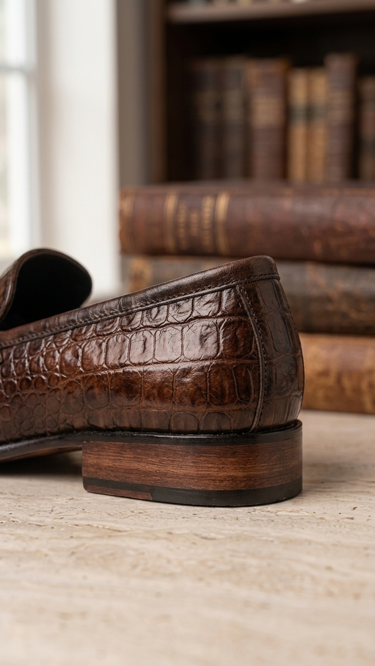 Adolf.pk Executive Crocodile Leather Loafers