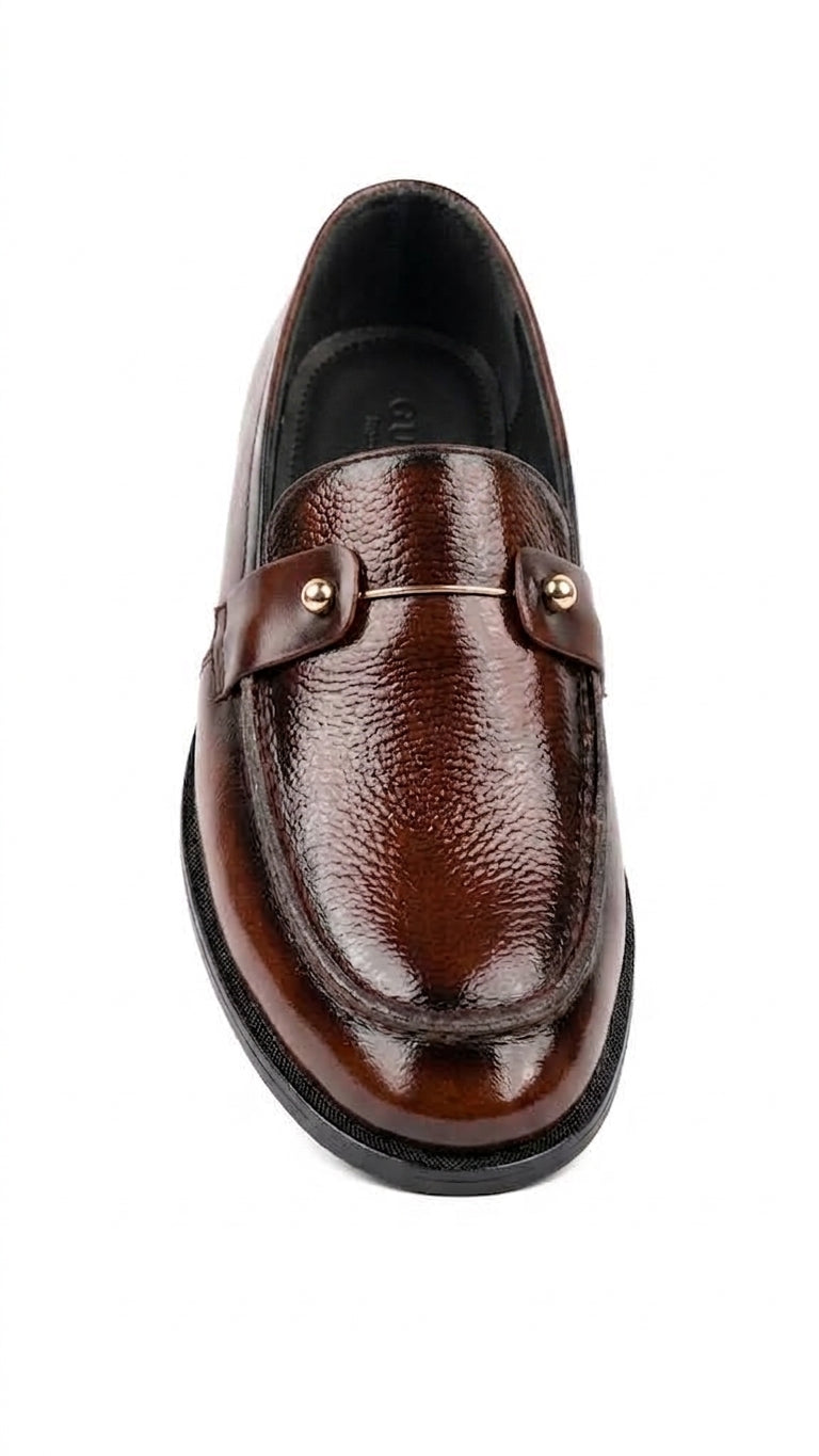 Men's Premium Brown Leather Loafers | Handcrafted Formal Slip-On Shoes
