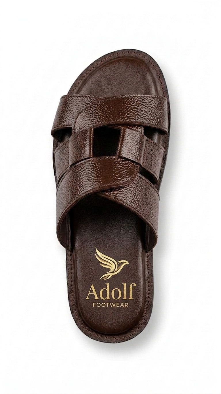 Adolf.pk Brown Leather Chappal