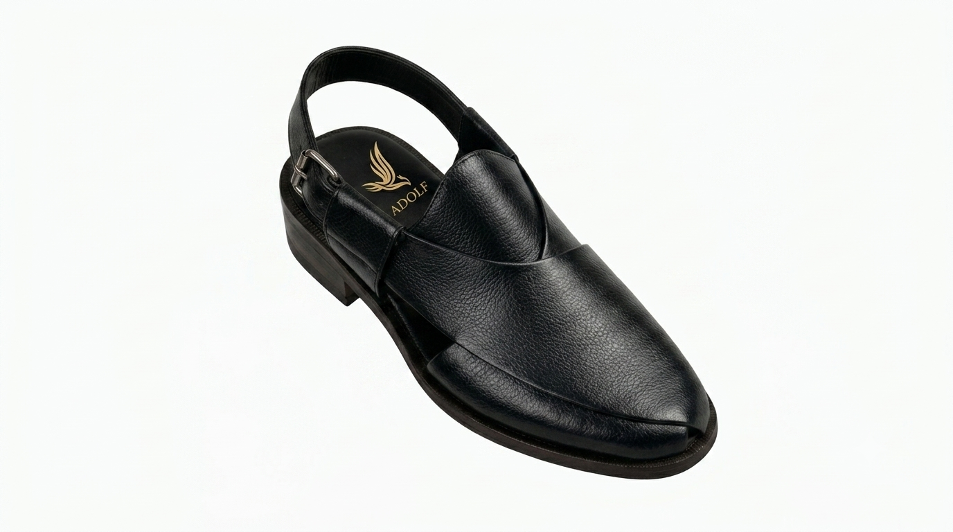 Adolf.pk Classic Leather Peshawari Chappal