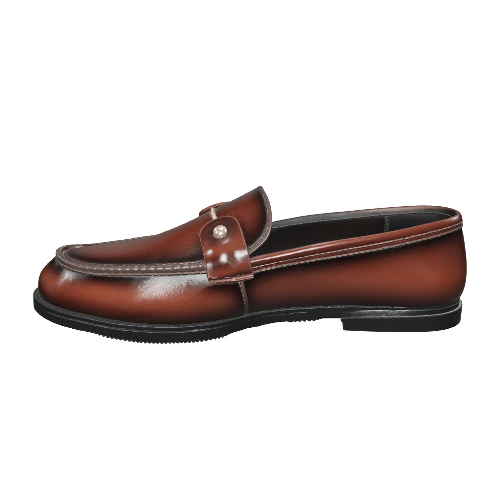 Men's Premium Brown Leather Loafers | Handcrafted Formal Slip-On Shoes