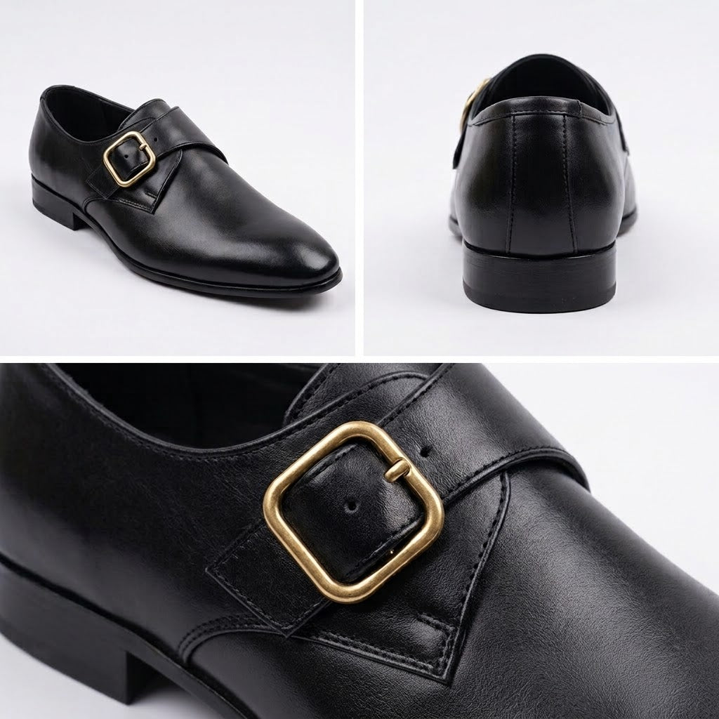 Adolf.pk Monk Strap Leather Shoes